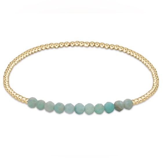 enewton Inspired Amazonite + Pink Opal Gold Bead Bracelets - Set of 2 - NWT! - Picture 2 of 4